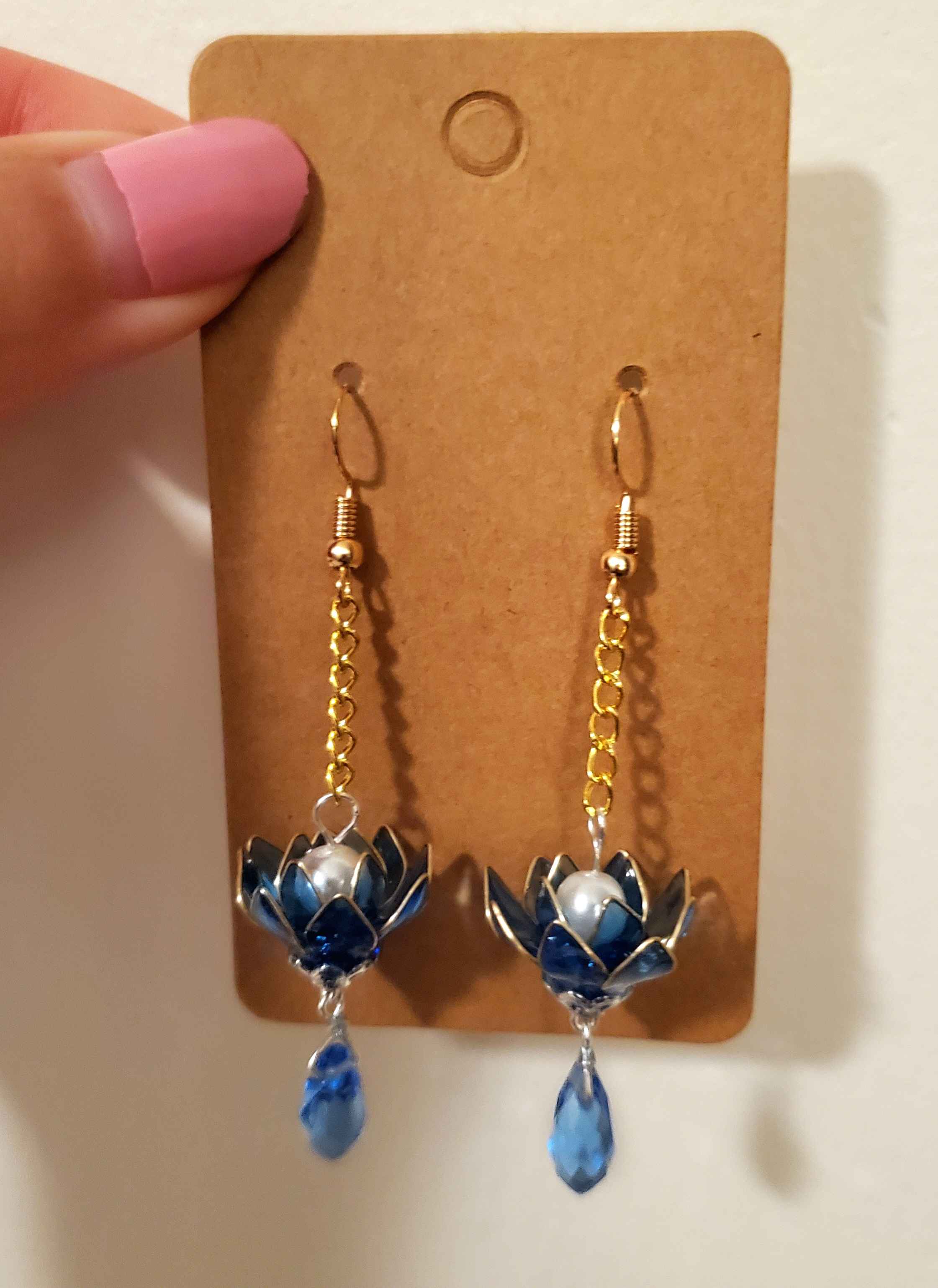 Blue Lotus Earrings